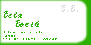 bela borik business card